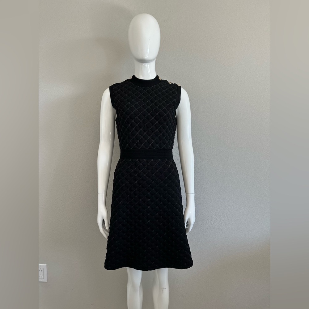 Sandro paris many quilted lurex knit dress - Picture 2 of 13